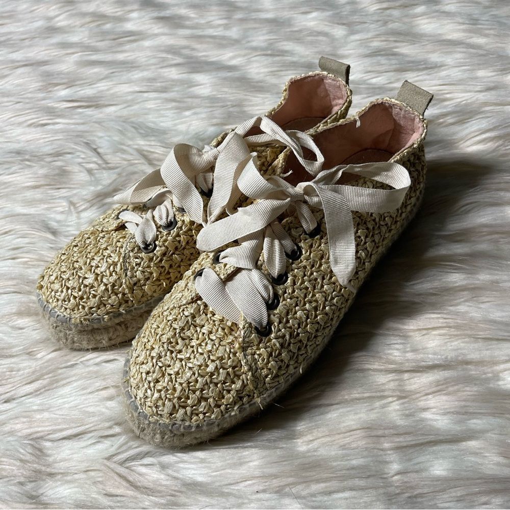 Manebi Raffia Lace-Up Espadrilles - Picture 11 of 12